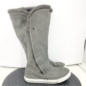 Converse Women 37.5 Size 6.5 Sneakers Gray Suede Leather Knee High Boots Beverly